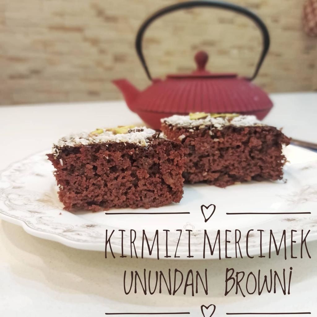 Kırmızı Mercimek Unundan Şekersiz Glutensiz Browni