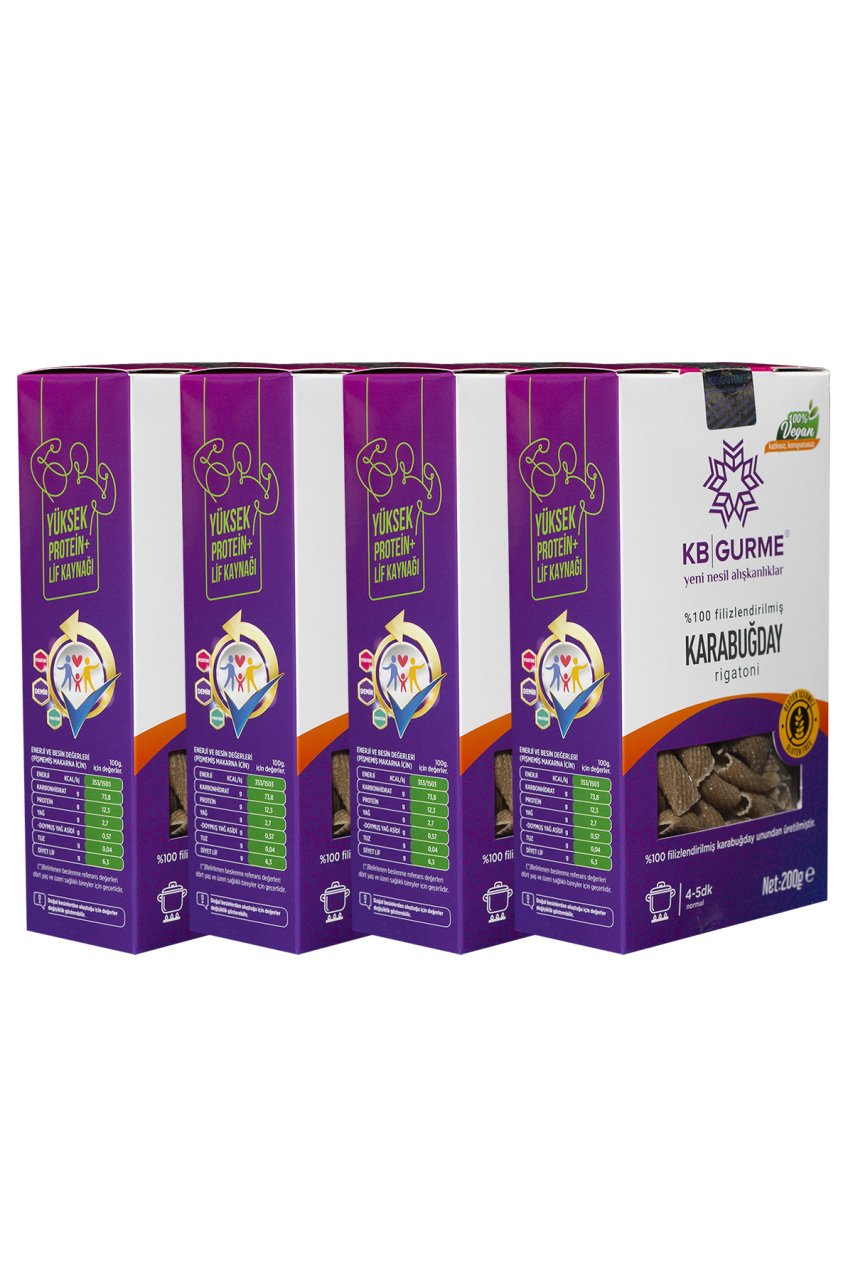 Glutensiz & Vegan Filizlendirilmiş Karabuğday Makarna Rigatoni 200gr 4Adet
