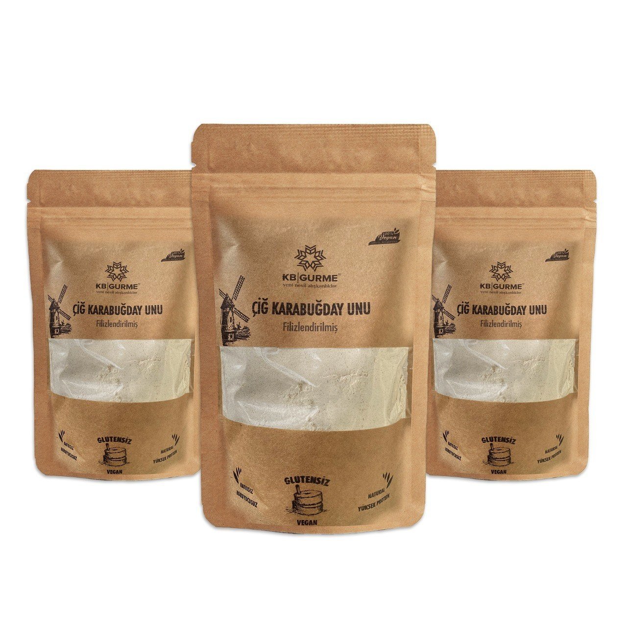 Glutensiz Filizlendirilmiş Çiğ Karabuğday Unu Avantaj Set 500 gr 3 Adet