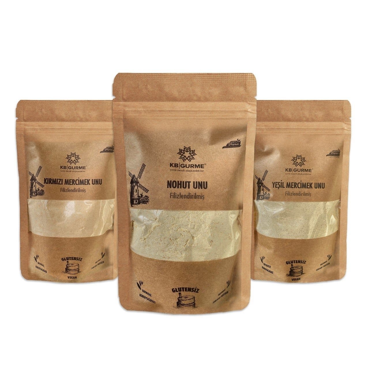 Glutensiz Filizlendirilmiş Süper 3 lü Un Avantaj Set 500 gr 3 Adet