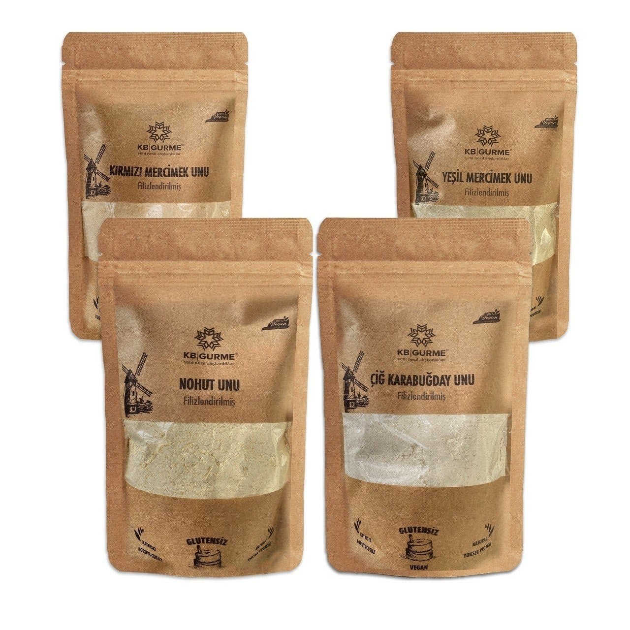 Glutensiz Filizlendirilmiş Süper 4 lü Un Avantaj Set 500 gr 4 Adet