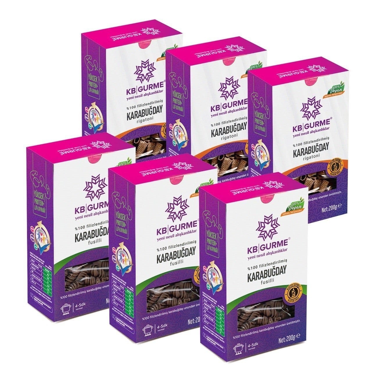 Glutensiz & Vegan Jumbo Avantaj Çeşit Paketi Rig + Fus 200 gr 6 Adet